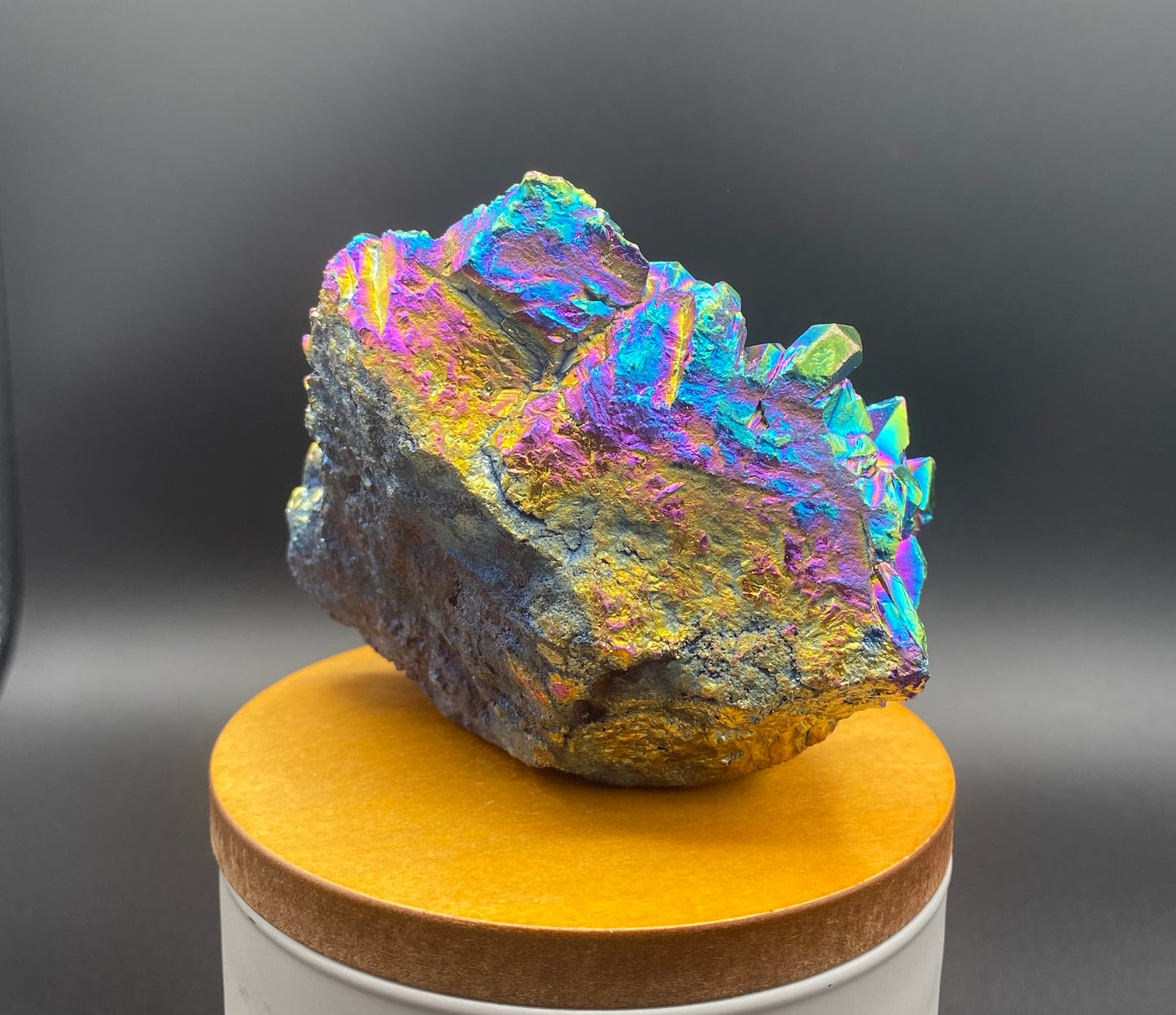 Titanium Aura Quartz Cluster