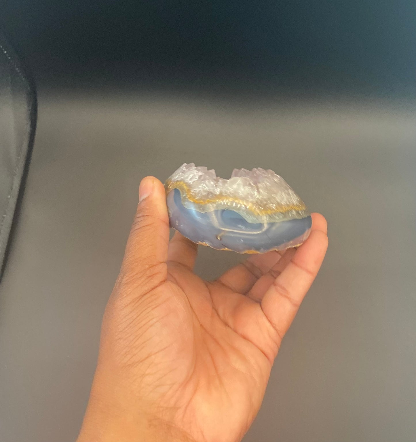 Amethyst Druzy Half-Moon